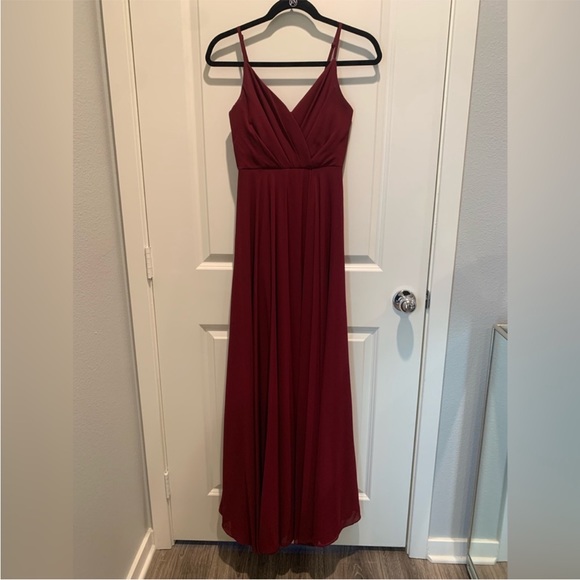 Lulu’s Chiffon Gown in WINE - Picture 7 of 12